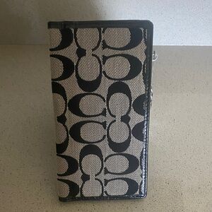 Coach Black and Cream Signature Wallet